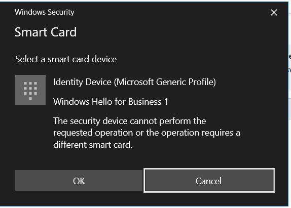 Windows 10 Smart Card Error