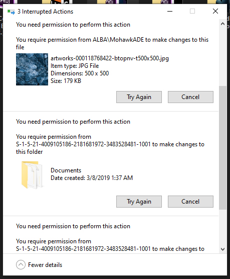 Don't have permission to Move/Rename/Delete certain files or folders