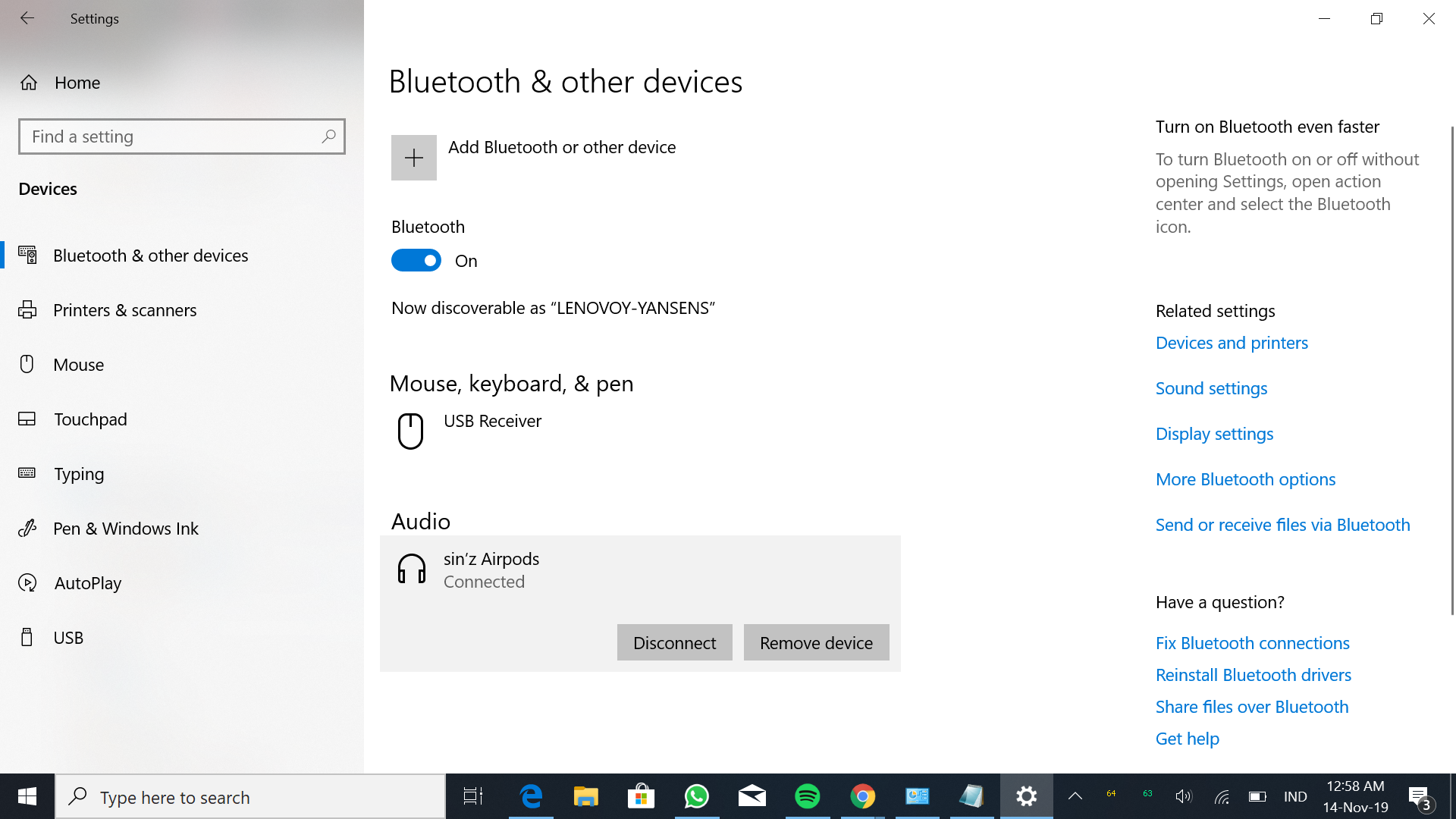 I have problem with my airpods connected to my windows 10 laptop, but no  sounds