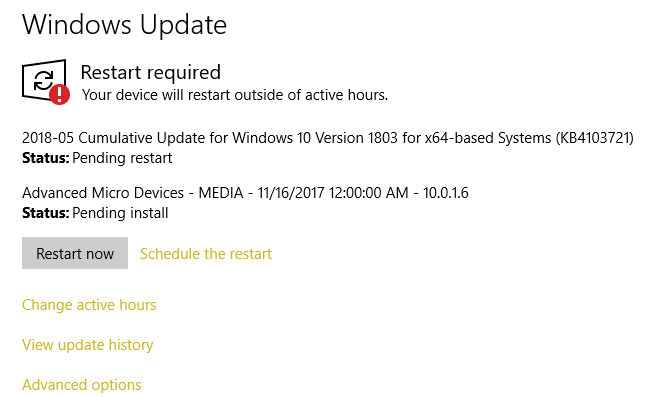 System is unable to apply cumulative update even after "Restart and Install" is executed. 188291d1526060911t-unable-install-update-capture.png