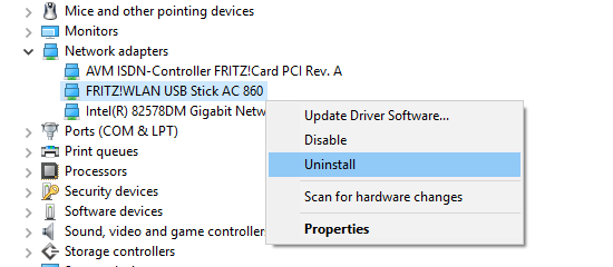 Fritz Wlan Usb Stick is not recognized?