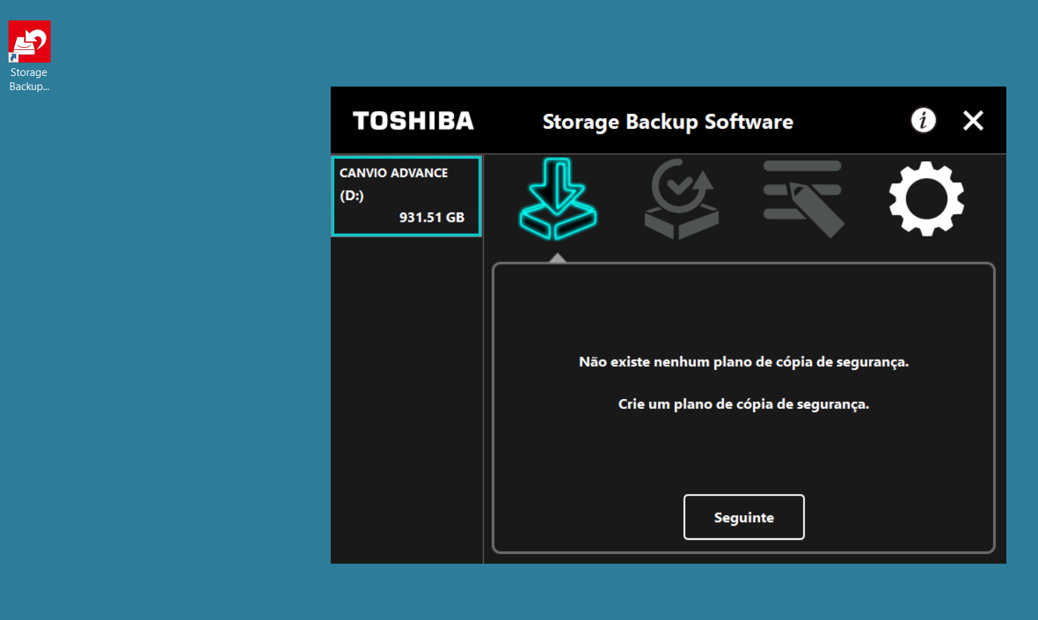 Toshiba external HDD Backup Software does not run
