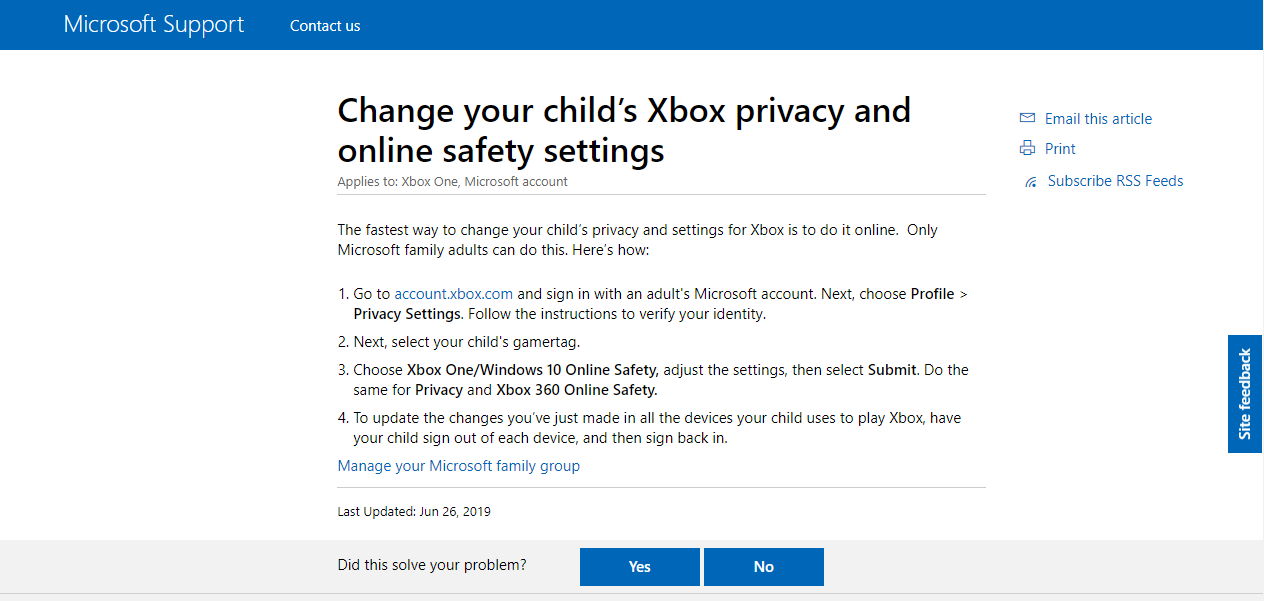 Can't change my own Xbox Live account's privacy settings