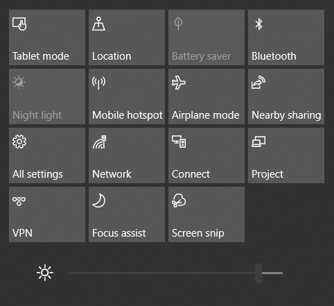 The night light mode greyed out Win10