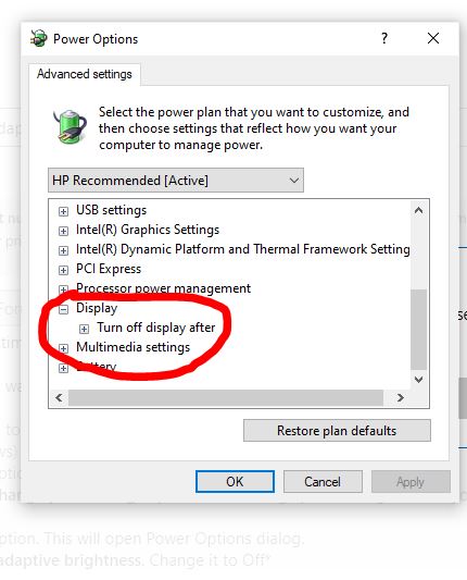 Windows 10 adaptive brightness option missing
