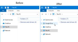 How to add Google Drive to File Explorer Navigation Pane in Windows 10 add-remove-google-drive-navigation-pane-300x161.jpg