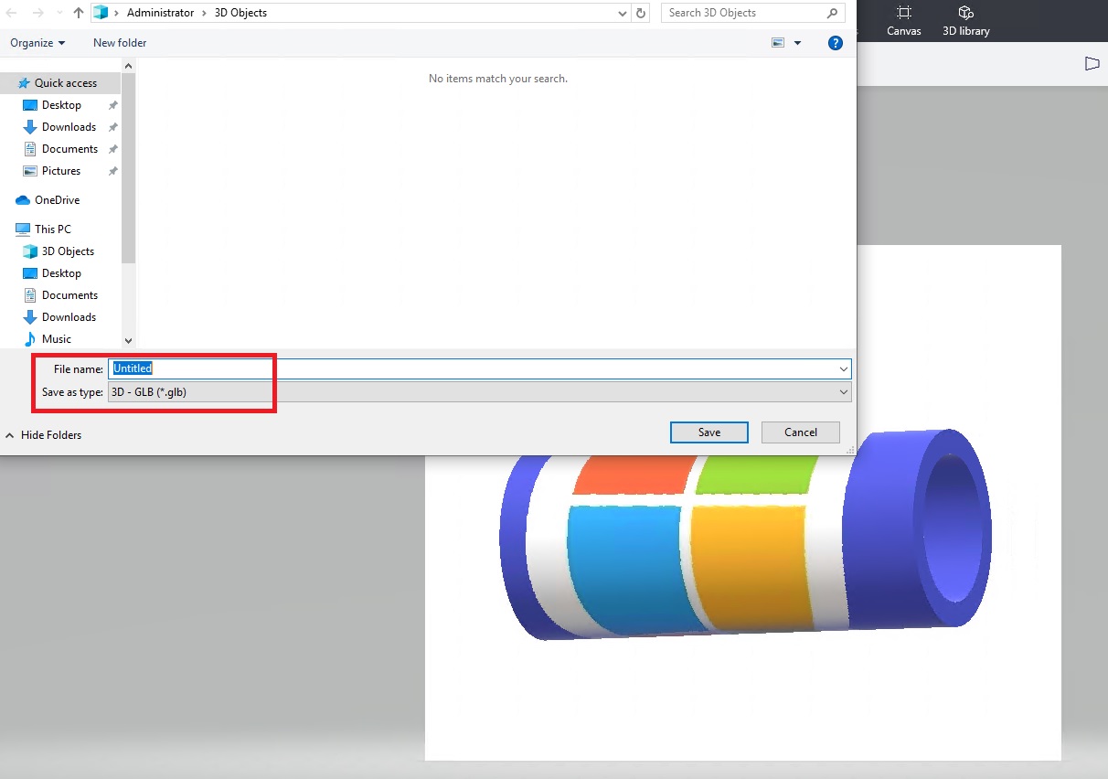 In Paint 3d, when I make a sticker, the image does not show up on the right side of the... c1dd9151-2fef-4da5-b394-3823c5be3404?upload=true.jpg