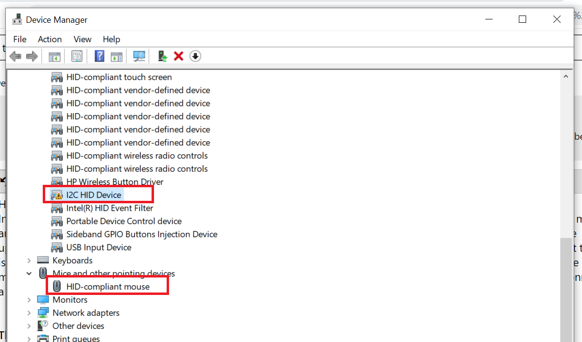 Touchpad Device Not Showing Up And Code 10 Error For The I2C HID