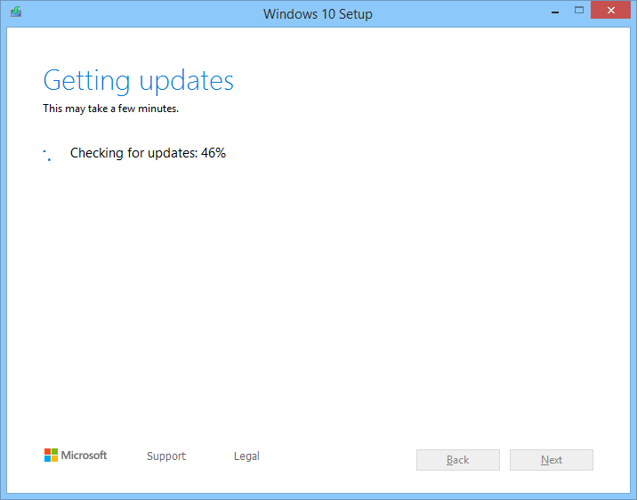 Getting updates stuck at 46% on Windows 10 Upgrade from 8.1