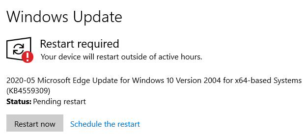 Windows 10 Microsoft Edge Update Kb4559309