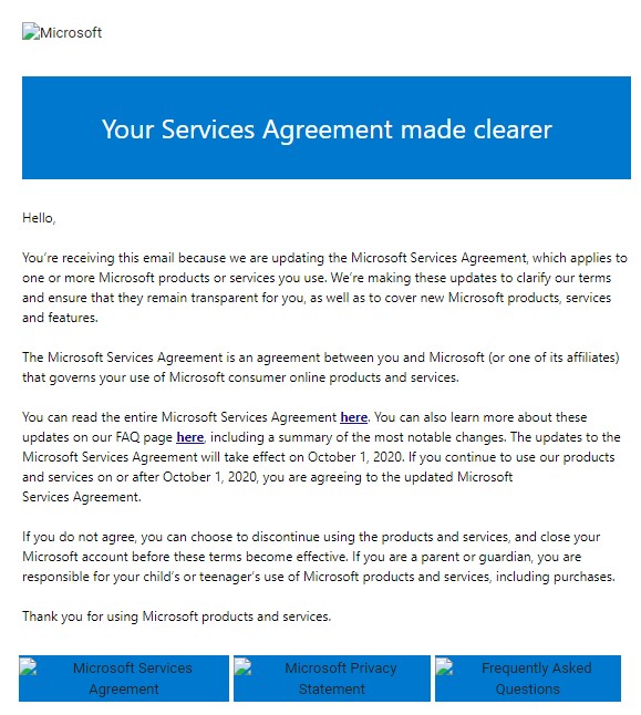 i don't understand which Services Agreement ?