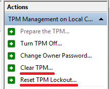 If I clear the TPM, what is lost? I don't understand what is considered encrypted data or... eTv16.png