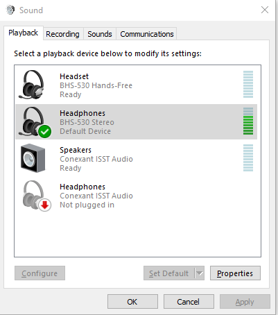 Bluetooth Headset cannot be used as both headphones and speakers
