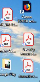 Small arrows my desktop icons
