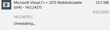Can Not Uninstall C 15