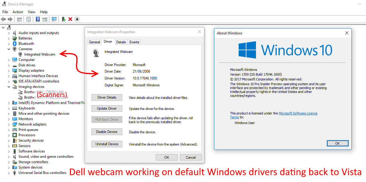 Integrated Webcam No longer showing in Device Manager after Windows 10  Update